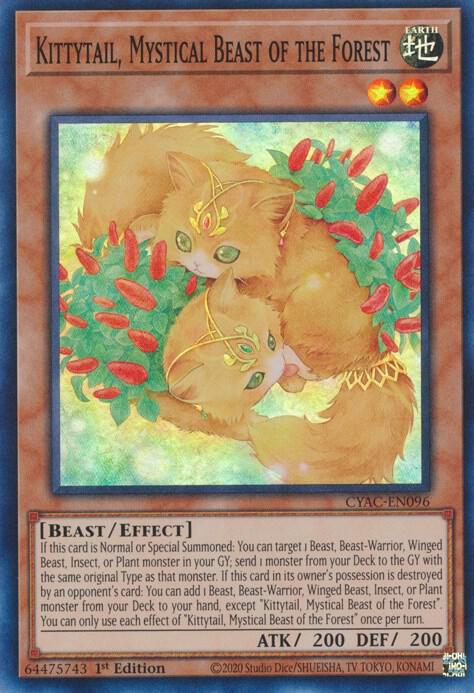 Kittytail, Mystical Beat of the Forest - Super Rare - 1st Edition - CYAC-EN096