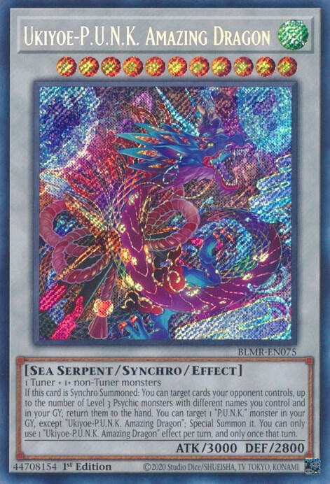 Ukiyoe-P.U.N.K. Amazing Dragon - Secret Rare - 1st Edition - BLMR-EN075