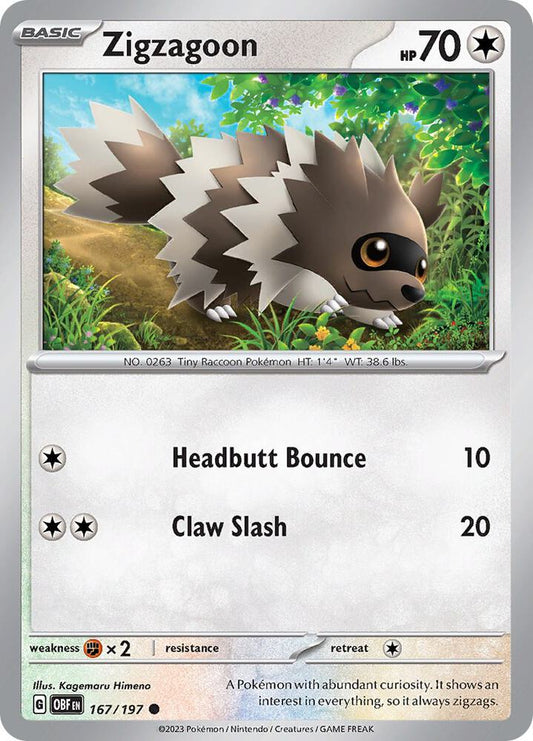Zigzagoon - Reverse Foil - Common - 167/197