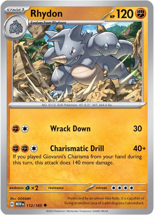 Rhydon - Reverse Holofoil - 112/165