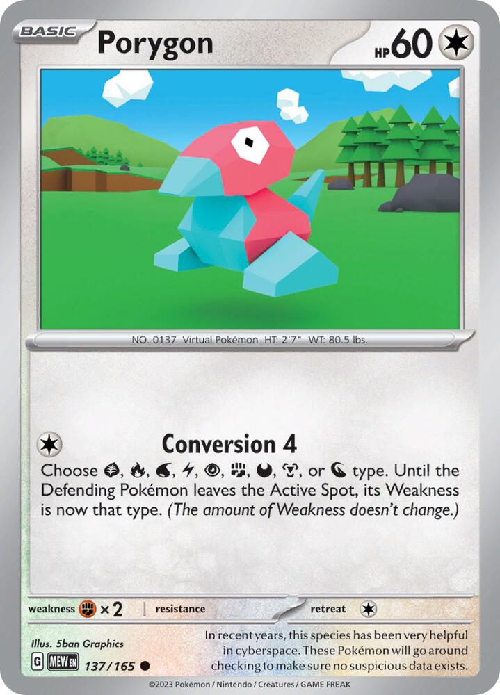Porygon - Common - Reverse Foil - MEW EN - 137/165