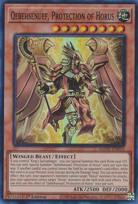 Qebehsenuef, Protection of Horus - Super Rare - 1st Edition - AGOV-EN014