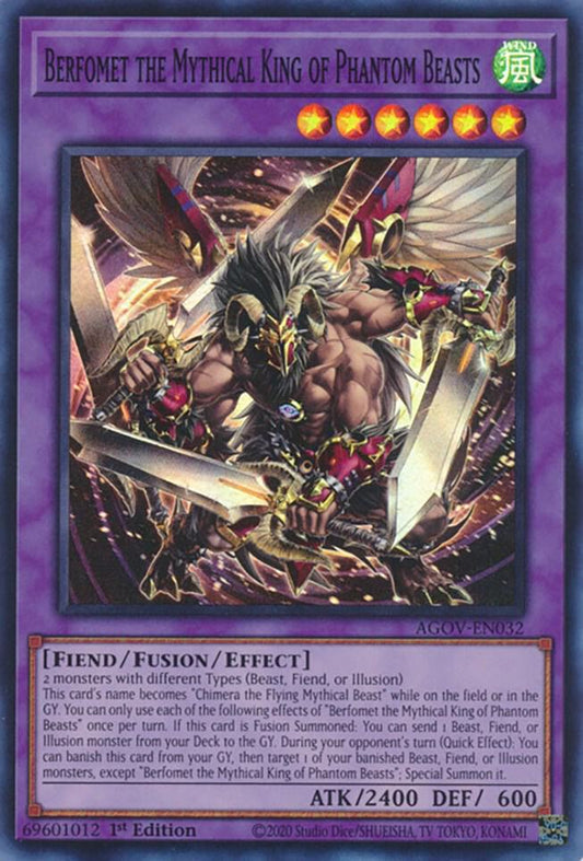Berfomet the Mythical King of Phantom Beasts - Super Rare - 1st Edition - AGOV-EN032