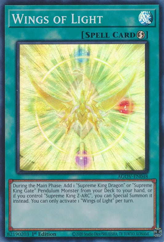 Wings of Light (Super Rare) - 1st Edition - AGOV-EN048