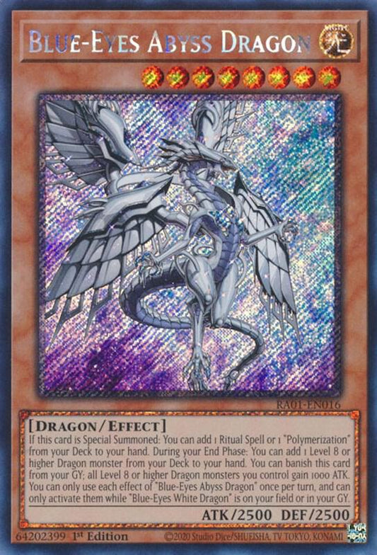 Blue-Eyes Abyss Dragon (Platinum Secret Rare) - 1st Edition - RA01-EN016