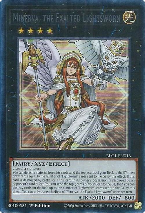 Minerva, The Exalted Lightsworn (Silver) - Ultra Rare - 1st Edition - BLC1-EN013