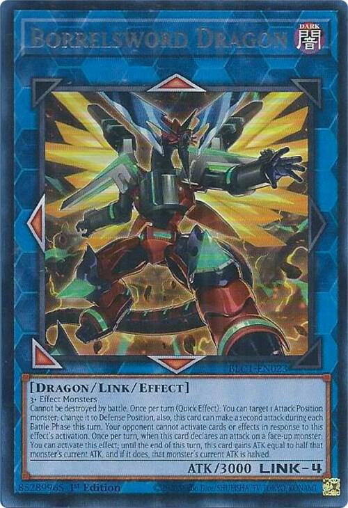 Borrelsword Dragon (Alternate Art) (Silver) - Ultra Rare - 1st Edition - BLC1-EN023