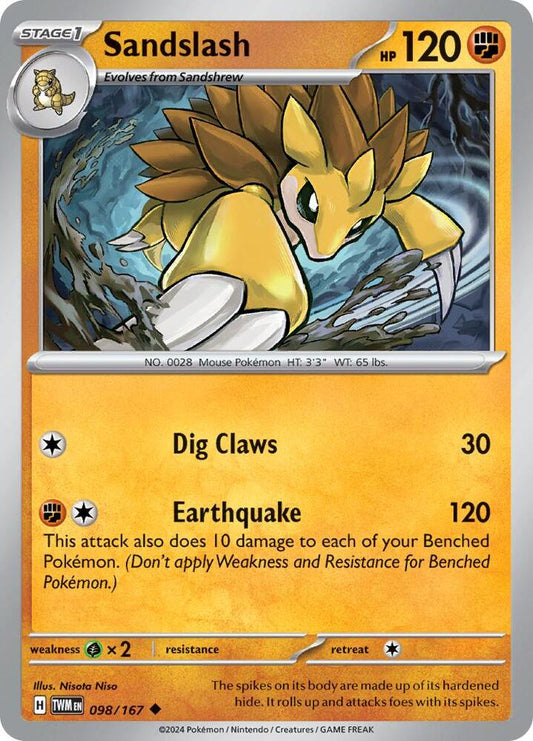 Sandslash - Reverse Foil - Uncommon - 098/167