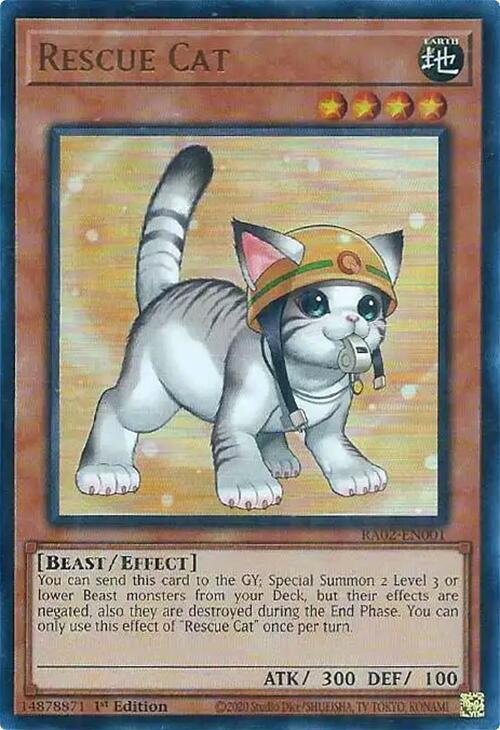 Rescue Cat (Alternate Art) - Ultra Rare - 1st Edition - RA02-EN001