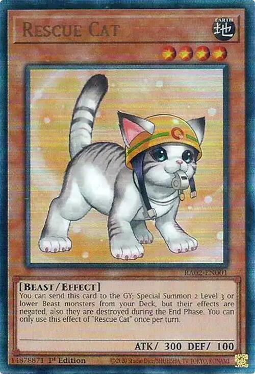 Rescue Cat (Alternate Art) - Prismatic Ultimate Rare - 1st Edition - RA02-EN001