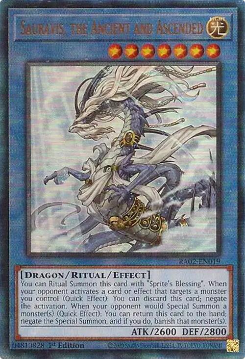 Sauravis, The Ancient and Ascended - Prismatic Ultimate Rare - 1st Edition - RA02-EN019