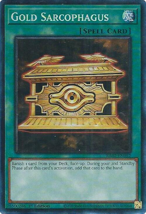 Gold Sarcophagus - 1st Edition - Prismatic Collector's Rare -  RA02-EN052