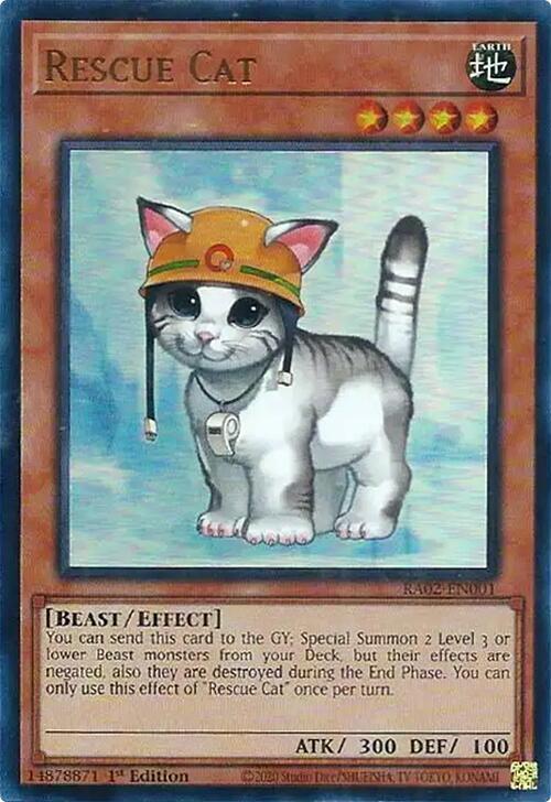 Rescue Cat - Ultra Rare - 1st Edition - RA02-EN001