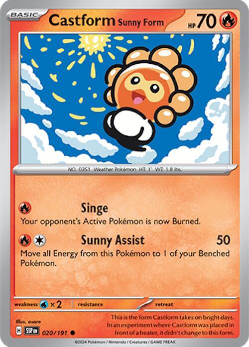 Castform Sunny Form - Reverse Foil - Common - 020/191