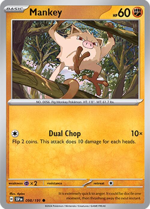 Mankey - Reverse Holo - Common - 098/191
