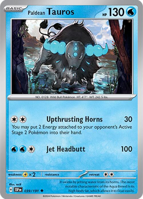 Paldean Tauros - Reverse Holo - Uncommon - 039/191