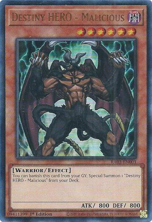 Destiny HERO - Malicious (Ultra Rare) - RAO3-EN001