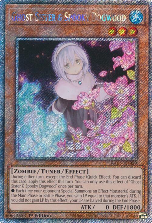 Ghost Sister & Spooky Dogwood (Alternate Art) - Platinum Secret Rare - 1st Edition - RA03-EN020