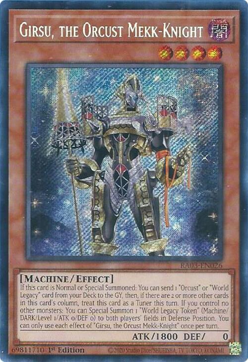 Girsu, the Orcust Mekk-Knight (Secret Rare) - 1st Edition - RA03-EN026