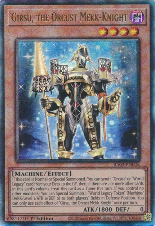 Girsu, the Orcust Mekk-Knight - Prismatic Ultimate Rare - 1st Edition - RA03-EN026