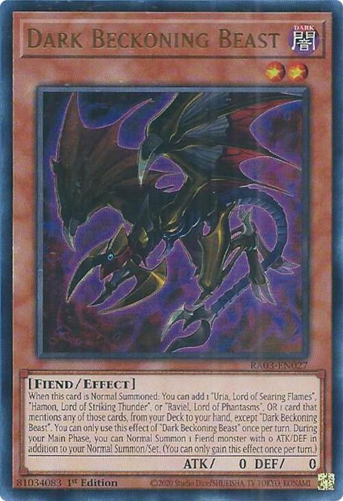 Dark Beckoning Beast (UR) - 1st Edition - RA03-EN027