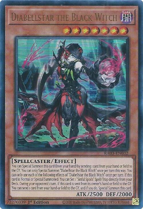 Diabellstar the Black Witch - Ultra Rare - 1st Edition - RA03-EN032