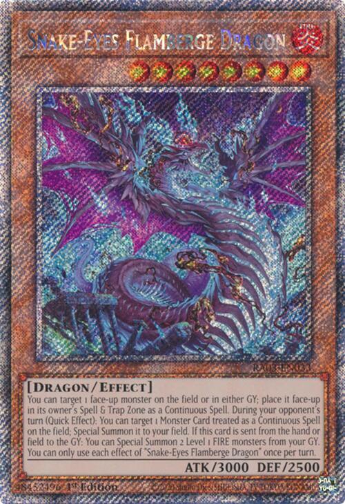 Snake-Eyes Flamberge Dragon - Platinum Secret Rare - 1st Edition - RA03-EN033