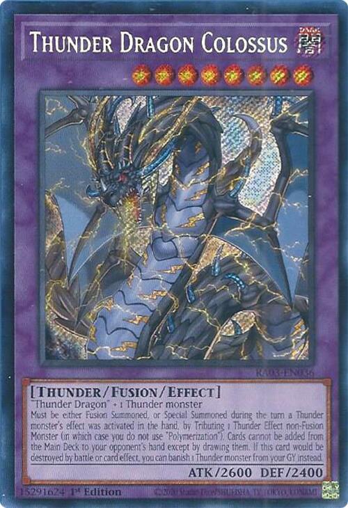 Thunder Dragon Colossus (Secret Rare) - 1st Edition - RA03-EN036