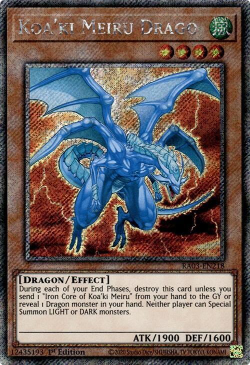 Koa'ki Meiru Drago (Platinum Secret Rare) - RA03-EN218