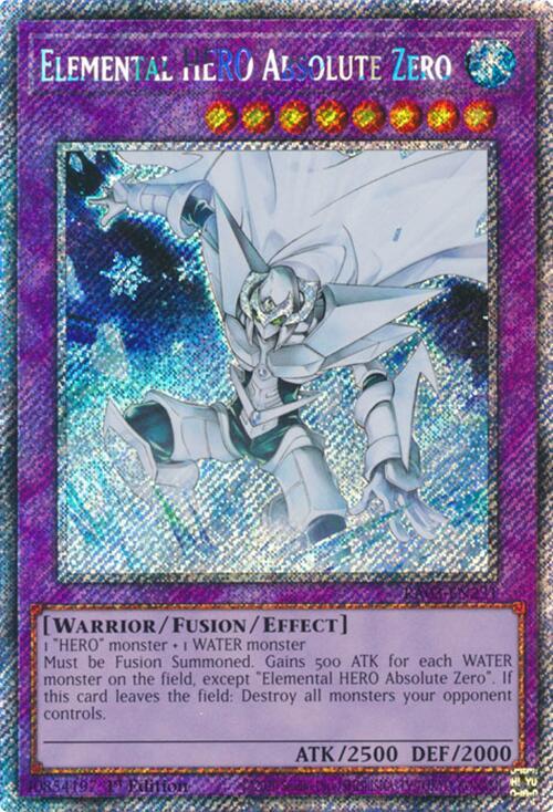 Elemental HERO Absolute Zero (Platinum Secret Rare) - 1st Edition - RA03-EN231