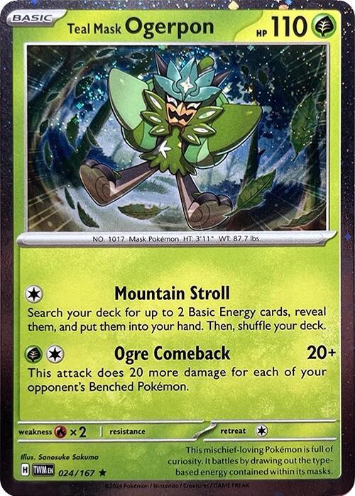 Teal Mask Ogerpon (Cosmos Holo) - Foil - Rare - 024/167