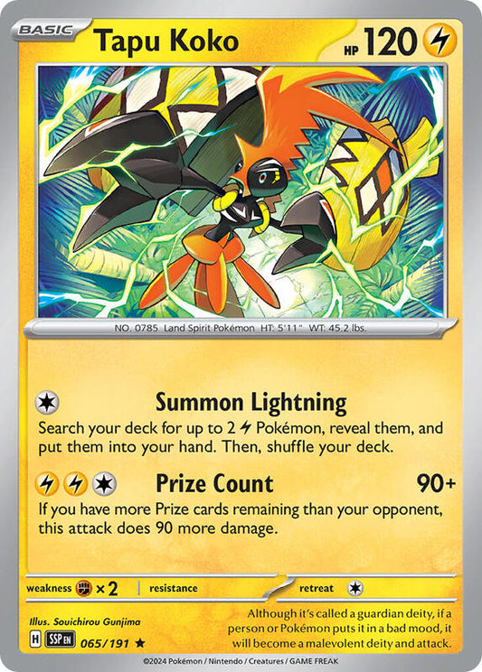 Tapu Koko - Reverse Foil - Rare - 065/191