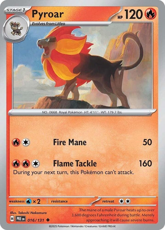 Pyroar - Uncommon - Reverse Foil - PRE EN - 016/131
