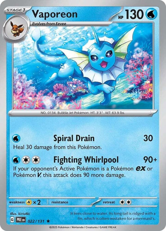 Vaporeon - Rare - Holofoil - PRE EN - 022/131