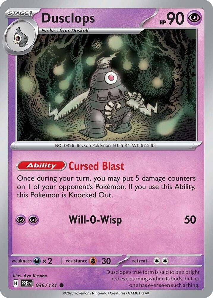 Dusclops - Reverse Foil - Common - 036/131