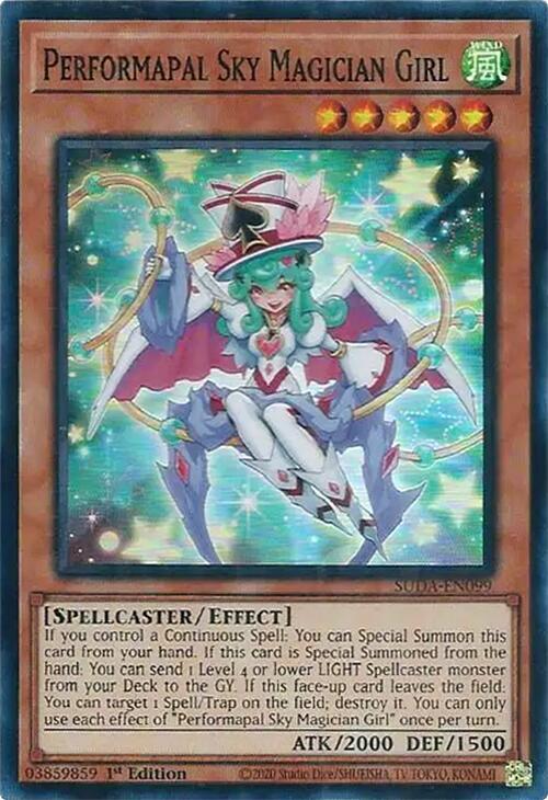 Performapal Sky Magician GIrl - Super Rare - 1st Edition - SUDA-EN099