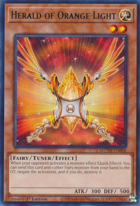 Herald of Orange Light - Rare - 1st Edition - MZTM-EN068
