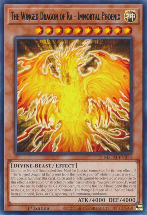 The Winged Dragon of Ra - Immortal Phoenix - Rare - 1st Edition - MZTM-EN074
