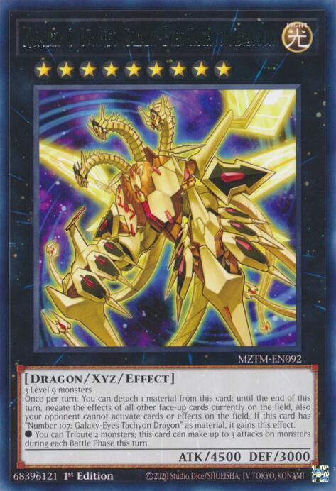 Number C107: Neo Galaxy-Eyes Tachyon Dragon - 1st Edition - Rare - MZTM-EN092
