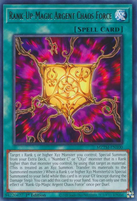 Rank-Up-Magic Argent Chaos Force - Rare - 1st Edition - MZTM-EN100