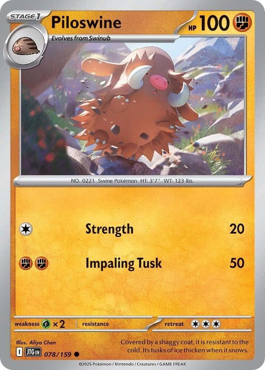 Piloswine - Reverse Holo - Common - 078/159