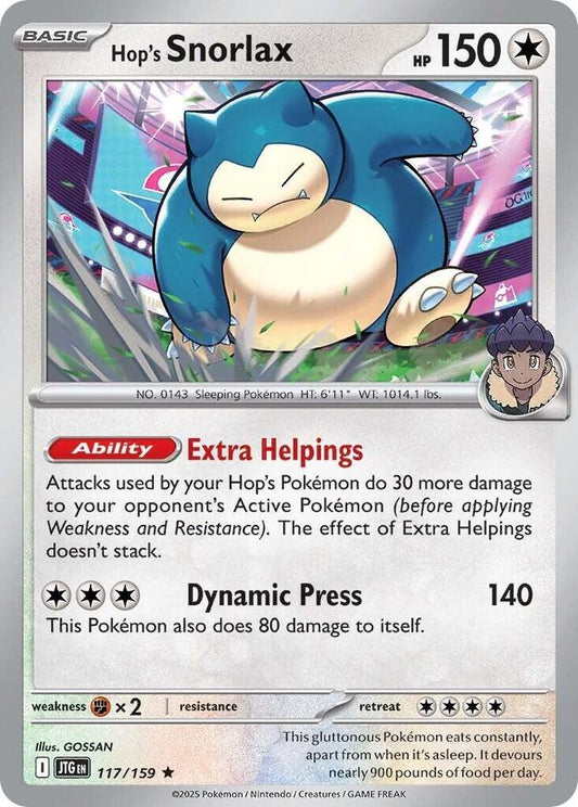 Hop's Snorlax - Holofoil - Rare - 117/159