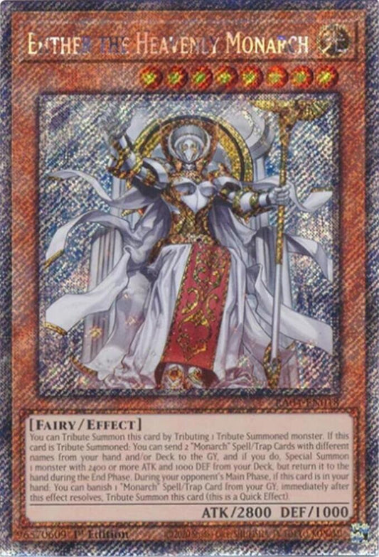 Ehther the Heavenly Monarch - Platinum Secret Rare - 1st Edition - RA04-EN018
