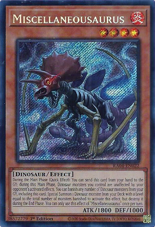 Miscellanneousaurus - Secret Rare - 1st Edition - RA04-EN022