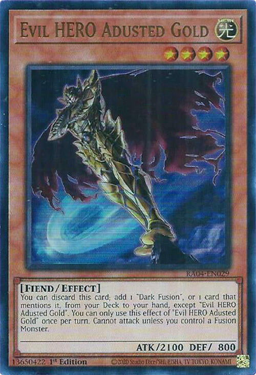 Evil HERO Adusted Gold - Ultra Rare - 1st Edition - RA04-EN029