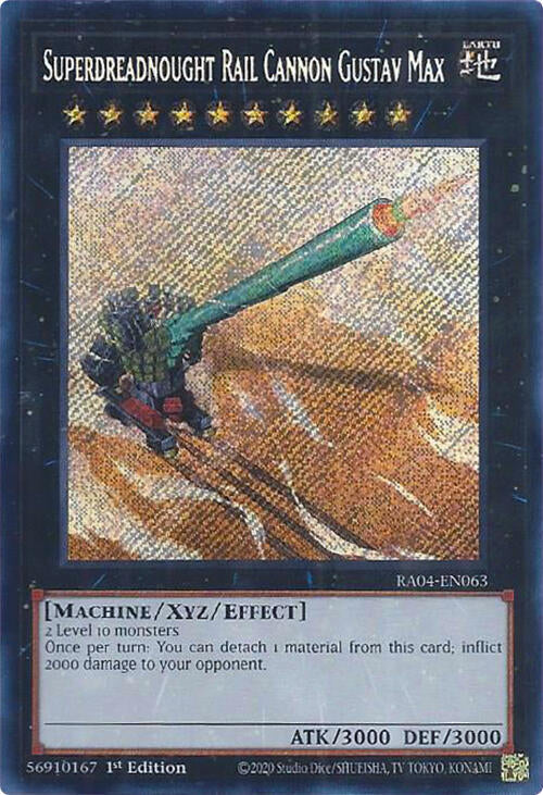 Superdreadnought Rail Cannon Gustav Max - Secret Rare - 1st Edition - RA04-EN063