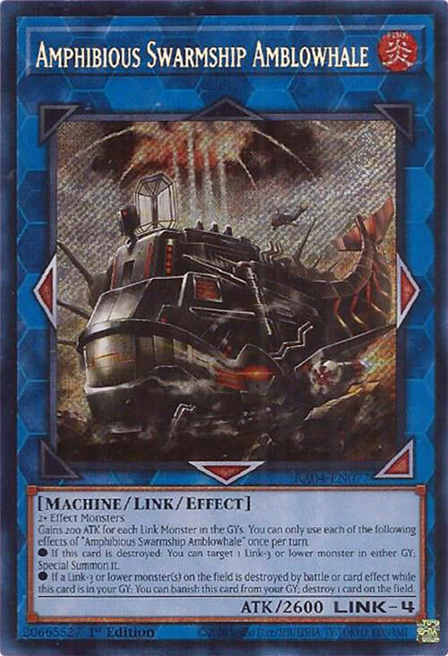 Amphibious Swarmship Amblowhale - Secret Rare - 1st Edition - RA04-EN077