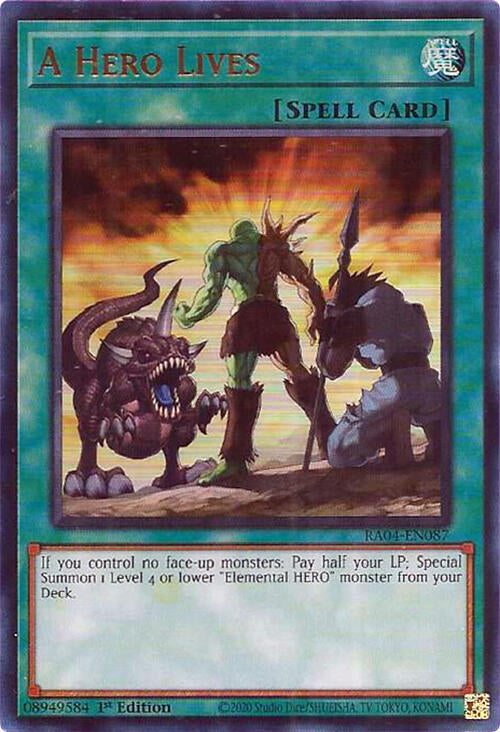 A Hero Lives - Ultra Rare - 1st Edition - RA04-EN087