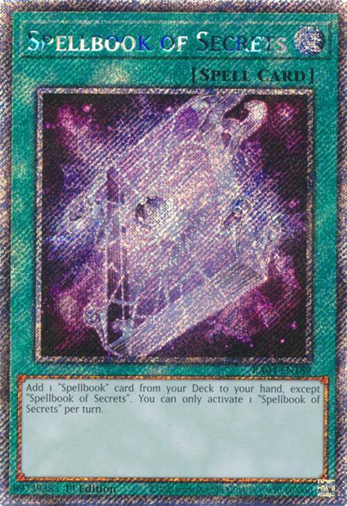 Spellbook of Secrets - Platinum Secret Rare - 1st Edition - RA04-EN189