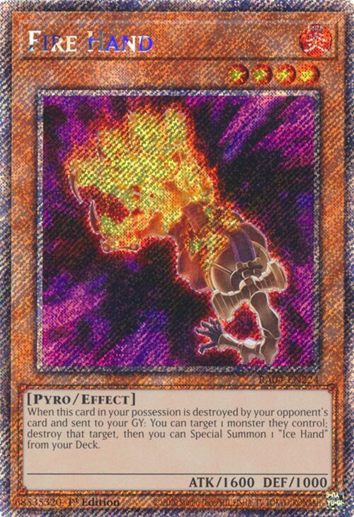 Fire Hand - Platinum Secret Rare - 1st Edition - RA04-EN224